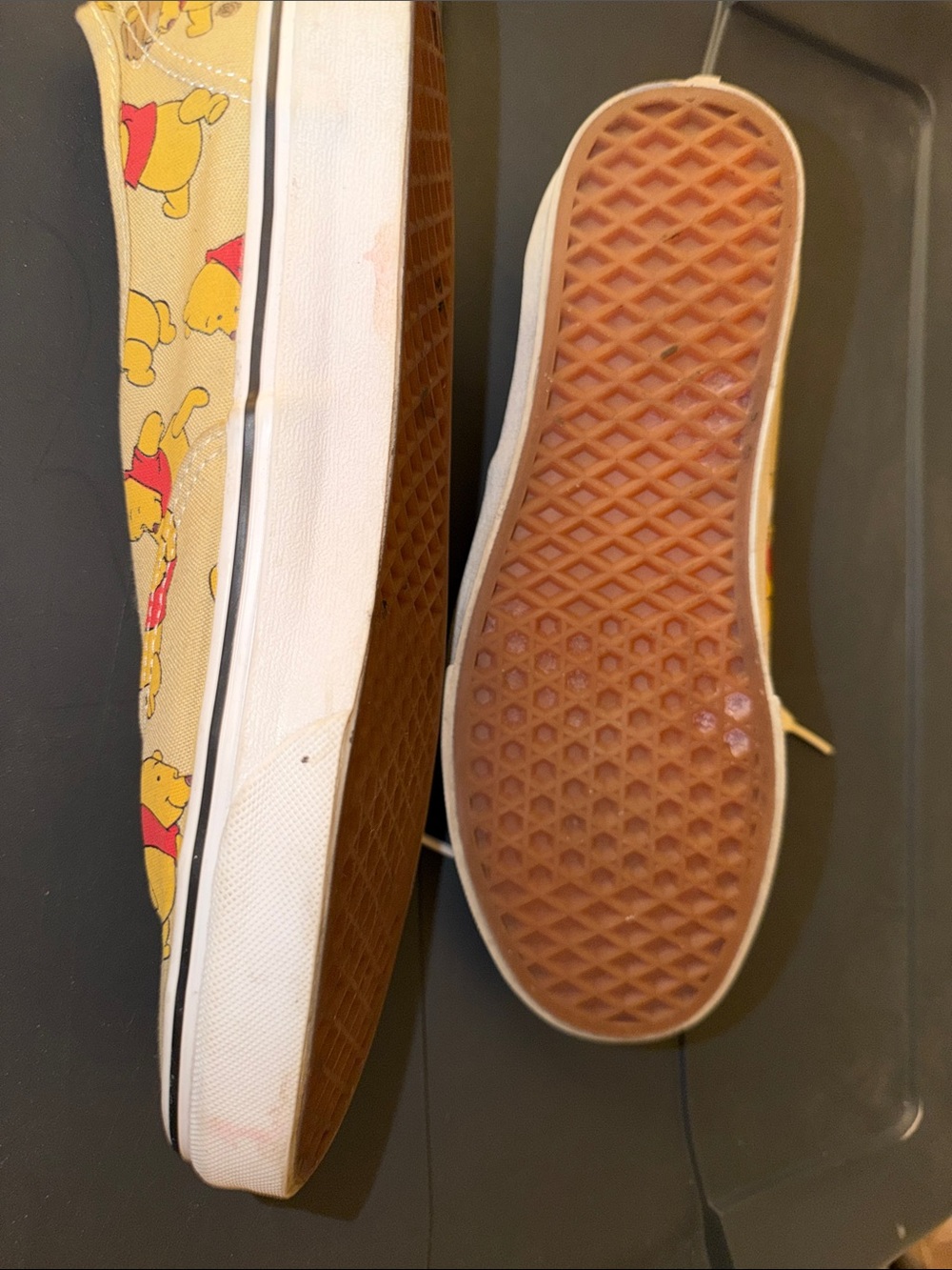 Vans Kids Beige Canvas Sneakers with Yellow & Red Winnie the Pooh Print - Picture 3 of 5